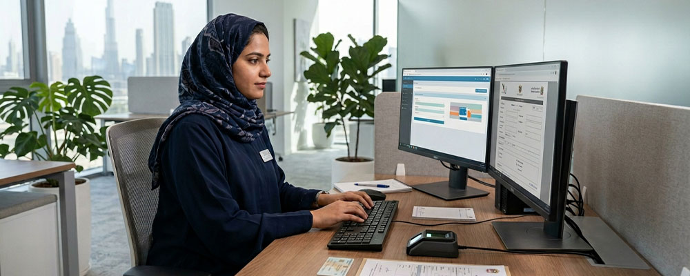 Efficient typing services for Emirates ID renewal application processing