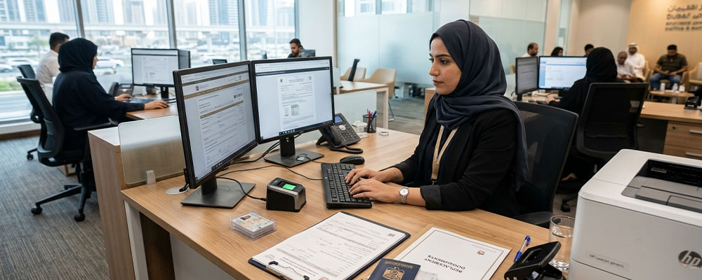 Typing services for lost or damaged Emirates ID replacement processing